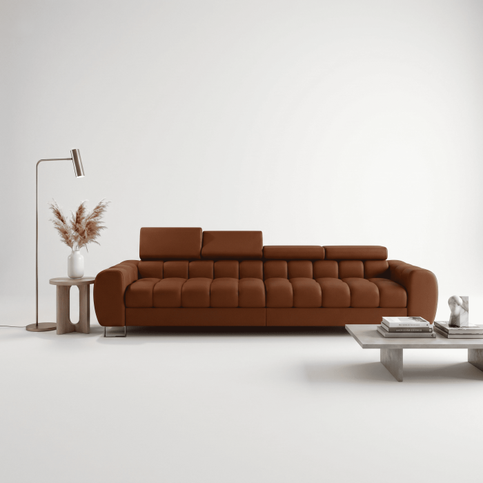 LÆDER ASPER 4  - 4 personers SOFA 335 CM